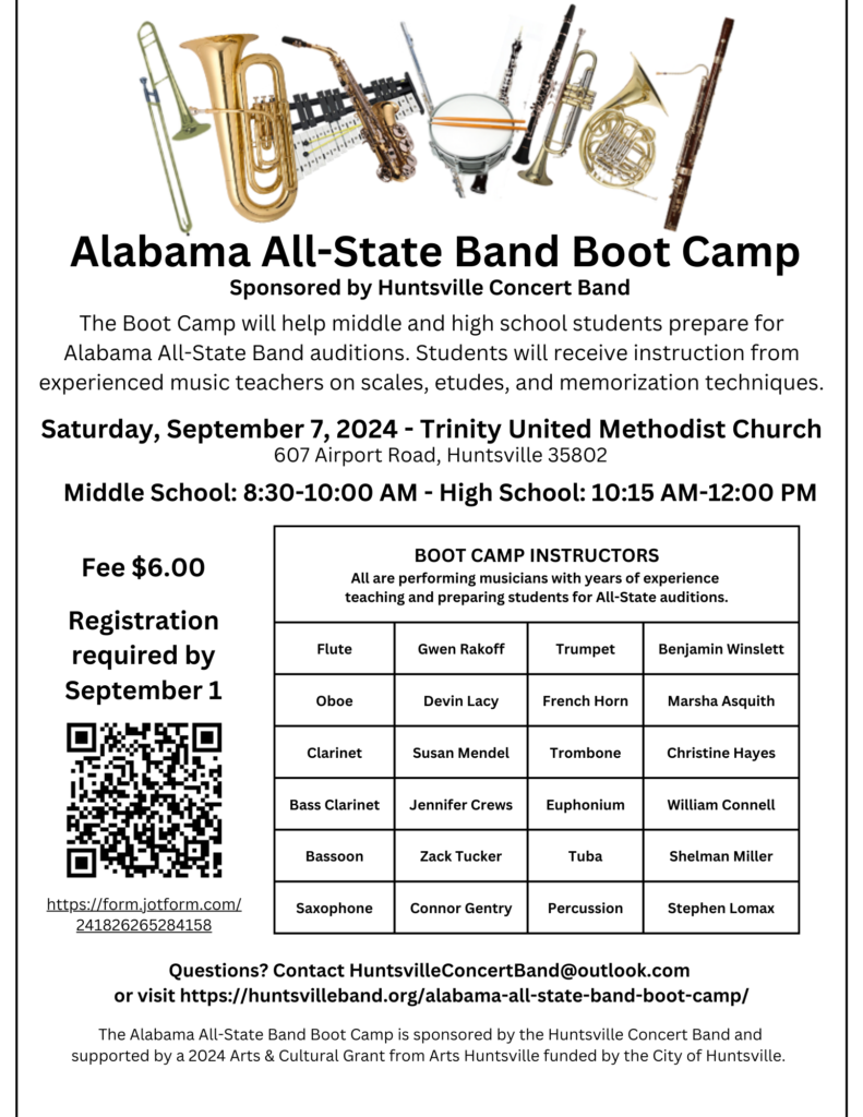 Alabama AllState Band Boot Camp Huntsville Concert Band